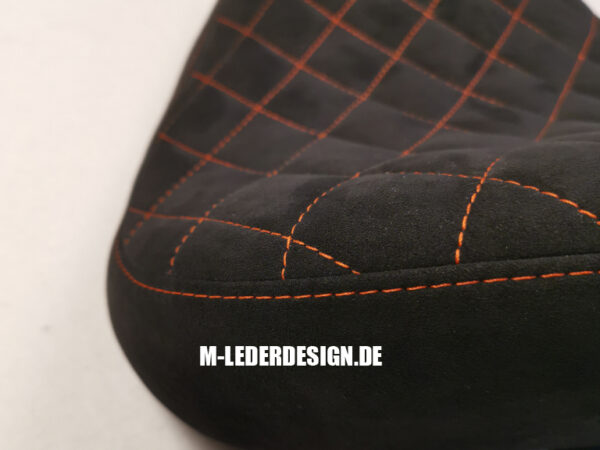 motorradsitzbank, leder, alcantara, raute, steppung