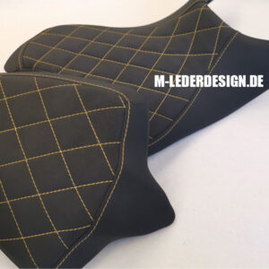 motorradsitzbank, leder, alcantara, raute, steppung