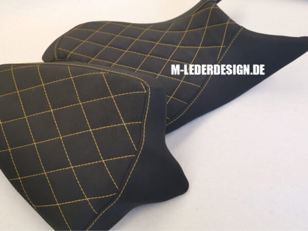 motorradsitzbank, leder, alcantara, raute, steppung